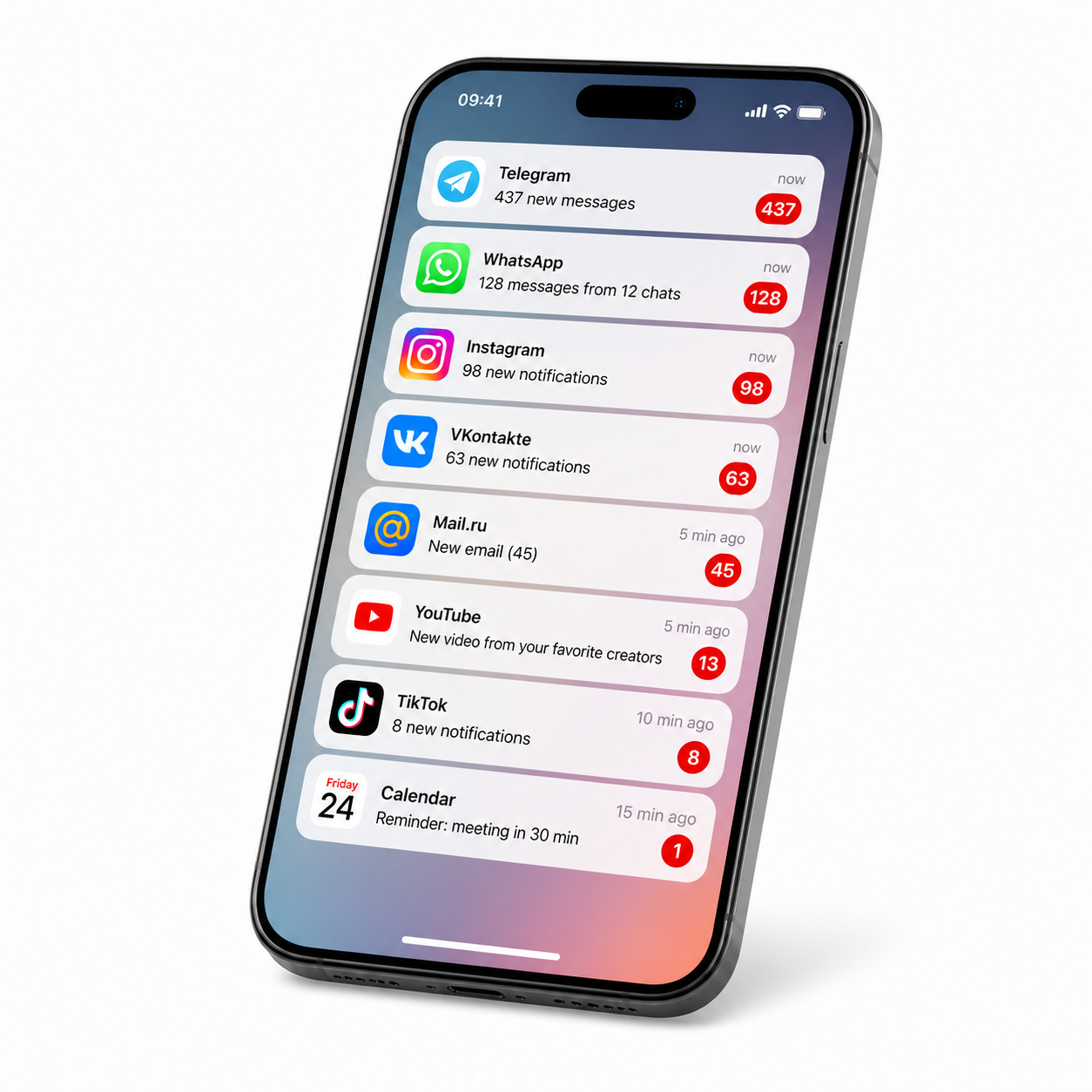 The phone is overwhelmed with notifications.